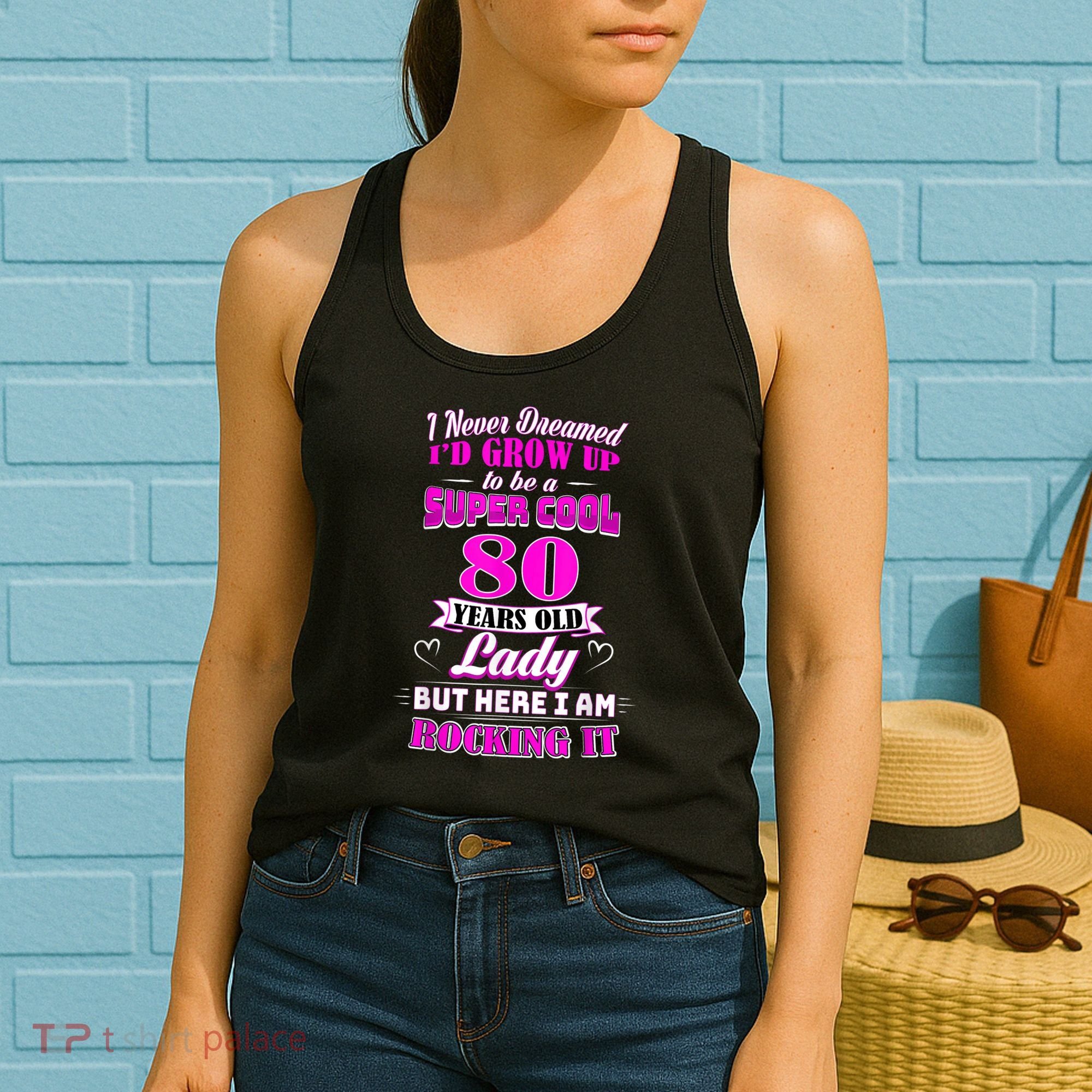80 Year Old Lady Funny 80th Birthday Rockin' Since Women's Tank Top