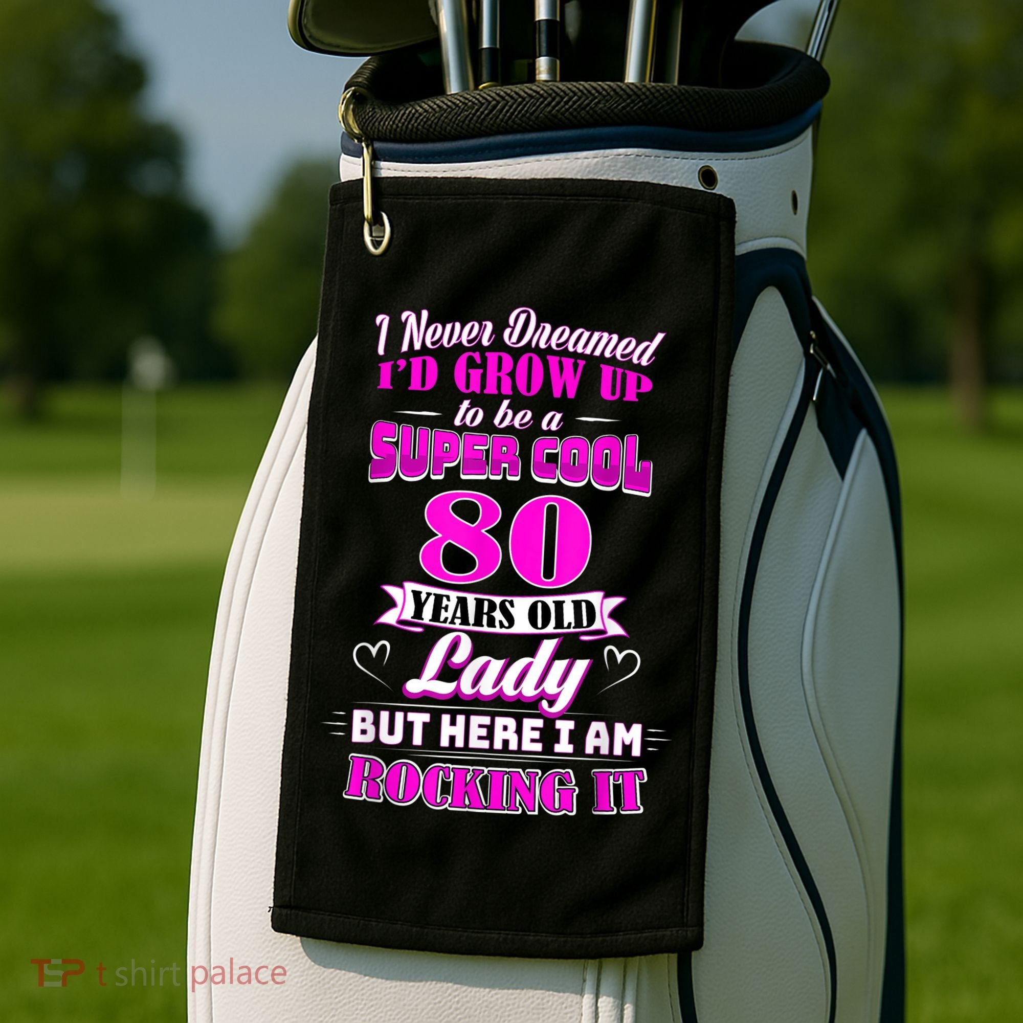 80 Year Old Lady Funny 80th Birthday Rockin' Since Golf Towel