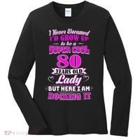 80 Year Old Lady Funny 80th Birthday Rockin' Since Women's Long Sleeve Shirt thumb 0