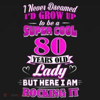 80 Year Old Lady Funny 80th Birthday Rockin' Since Women's Long Sleeve Shirt thumb 2