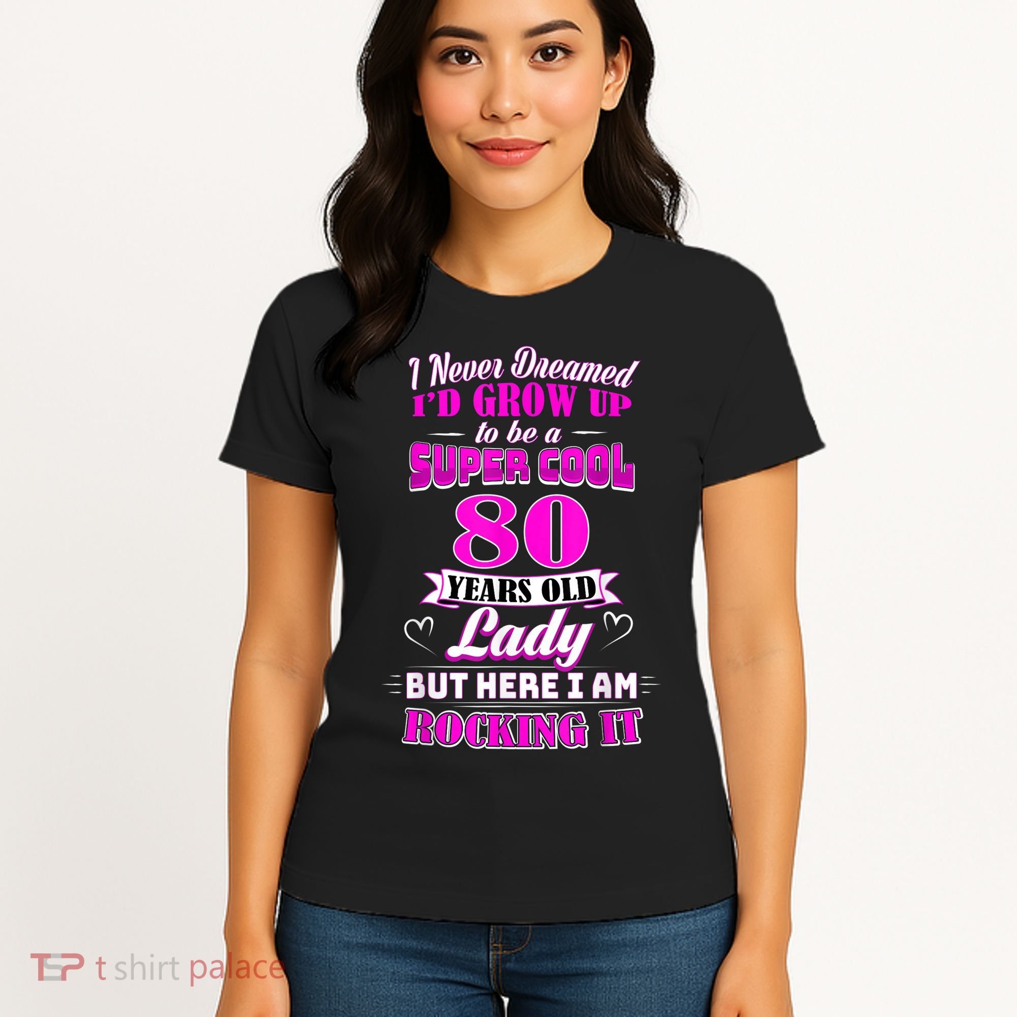 80 Year Old Lady Funny 80th Birthday Rockin' Since Women's T-Shirt