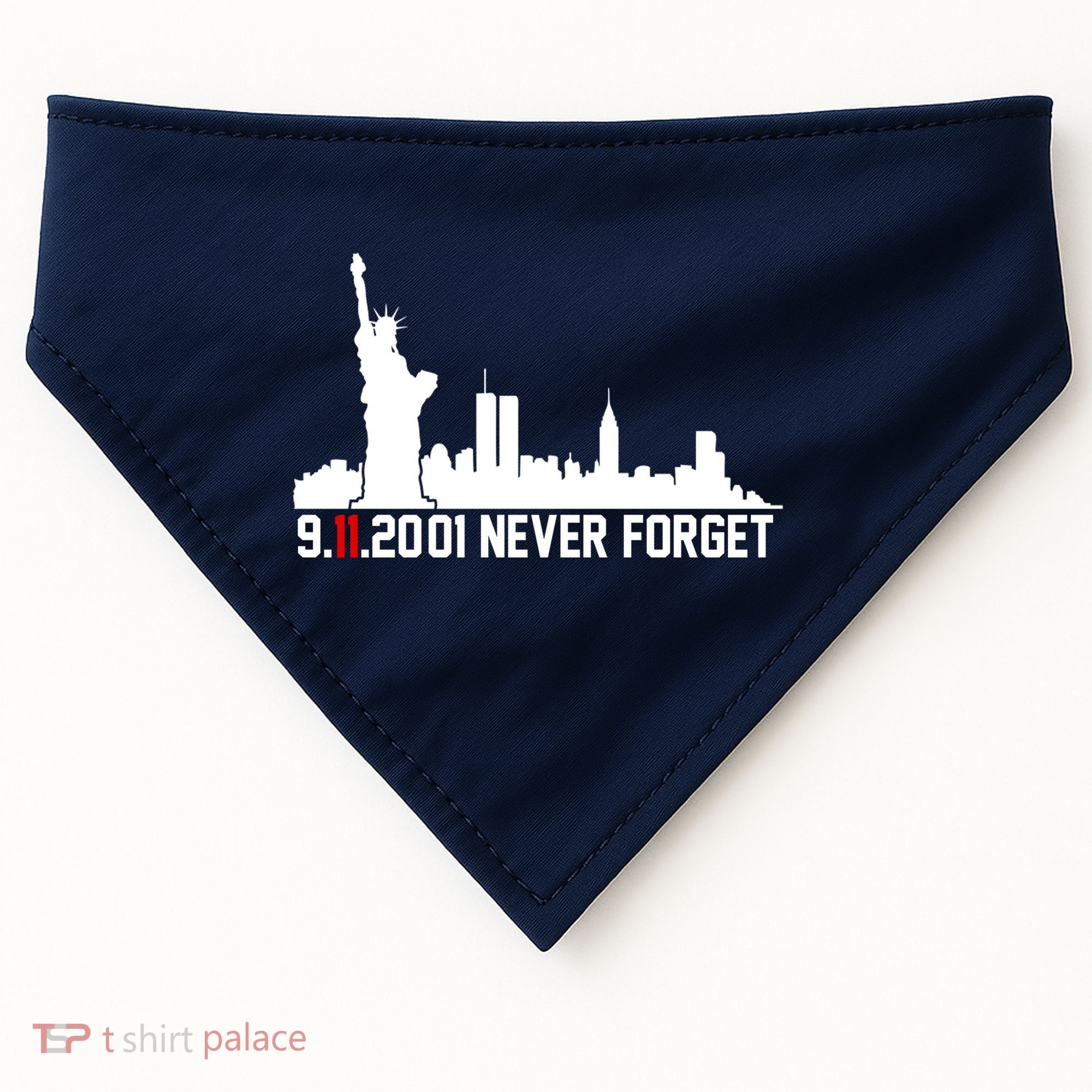 9-11-2001 Never Forget September 11th USA-Made Doggie Bandana