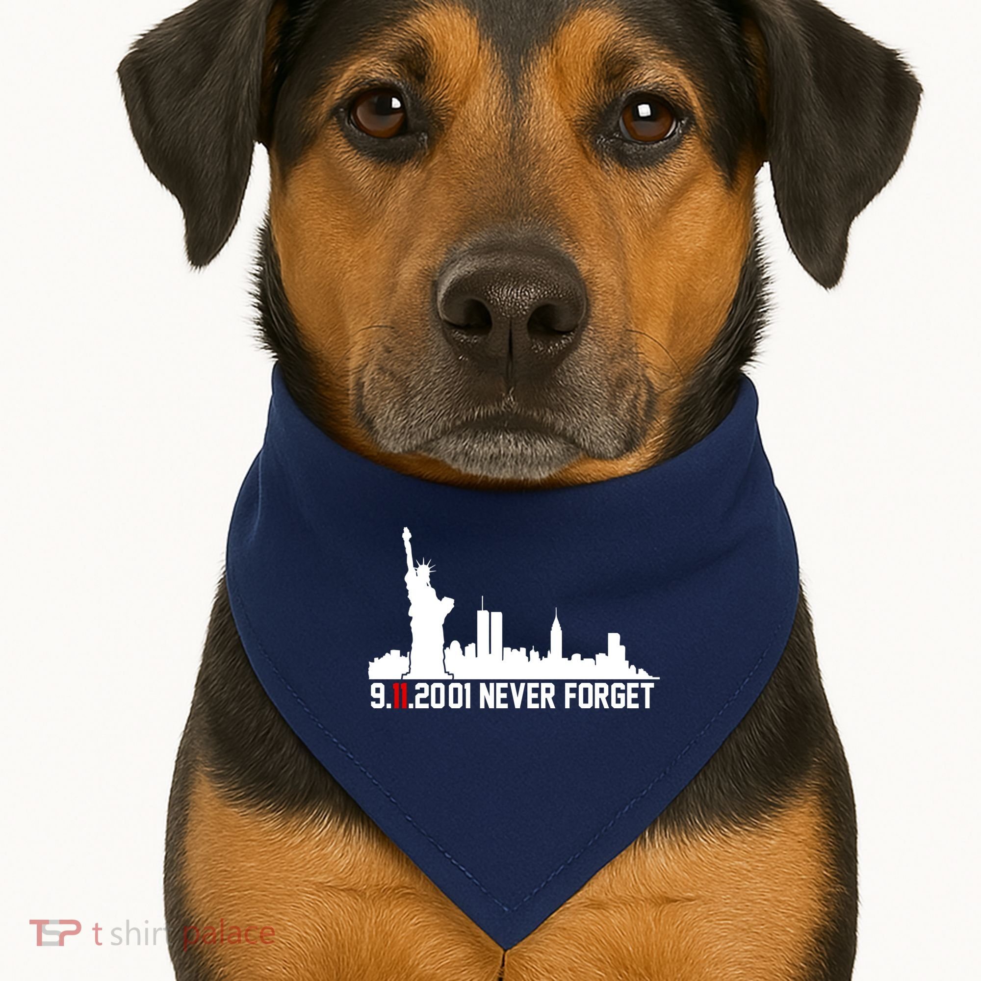 9-11-2001 Never Forget September 11th USA-Made Doggie Bandana