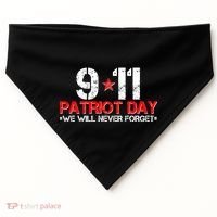 9-11 Patriot Day We Will Never Forget USA-Made Doggie Bandana thumb 0