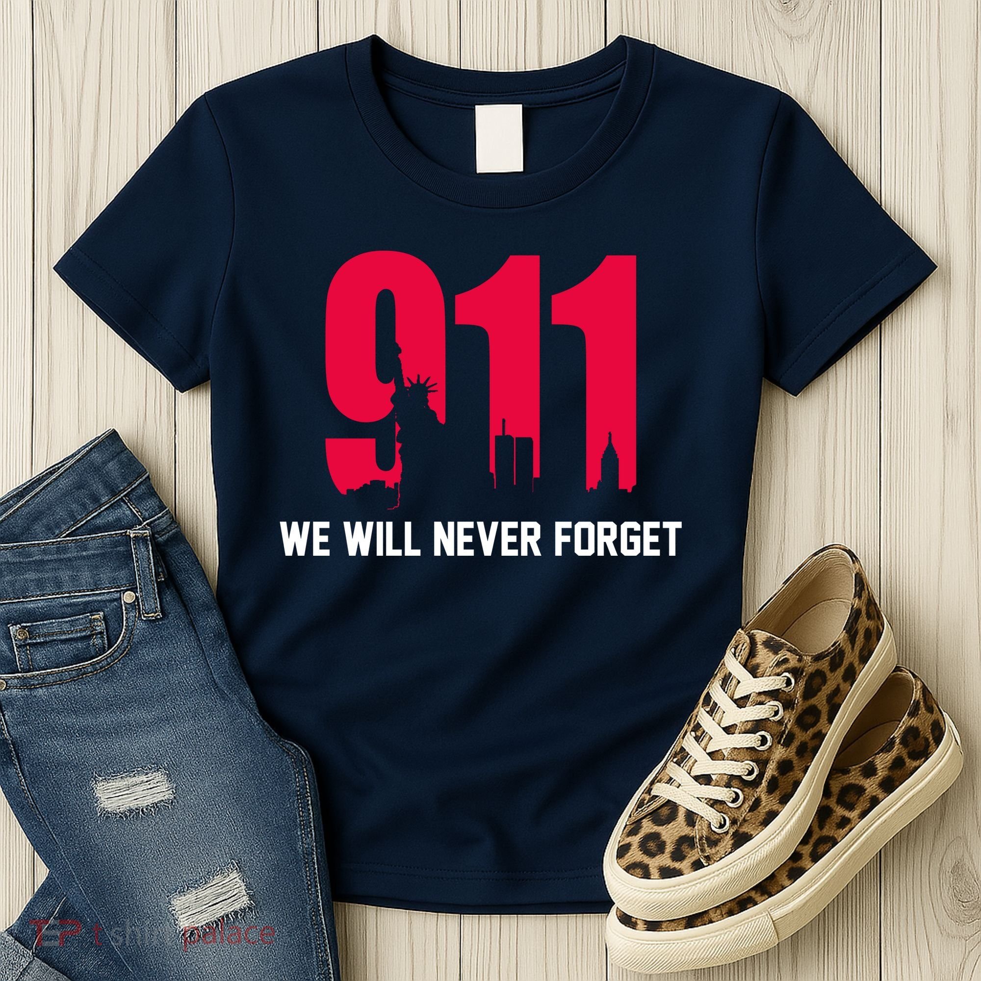 9-11 We Will Never Forget Women's T-Shirt