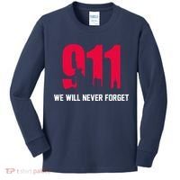9-11 We Will Never Forget Kids Long Sleeve Shirt thumb 0