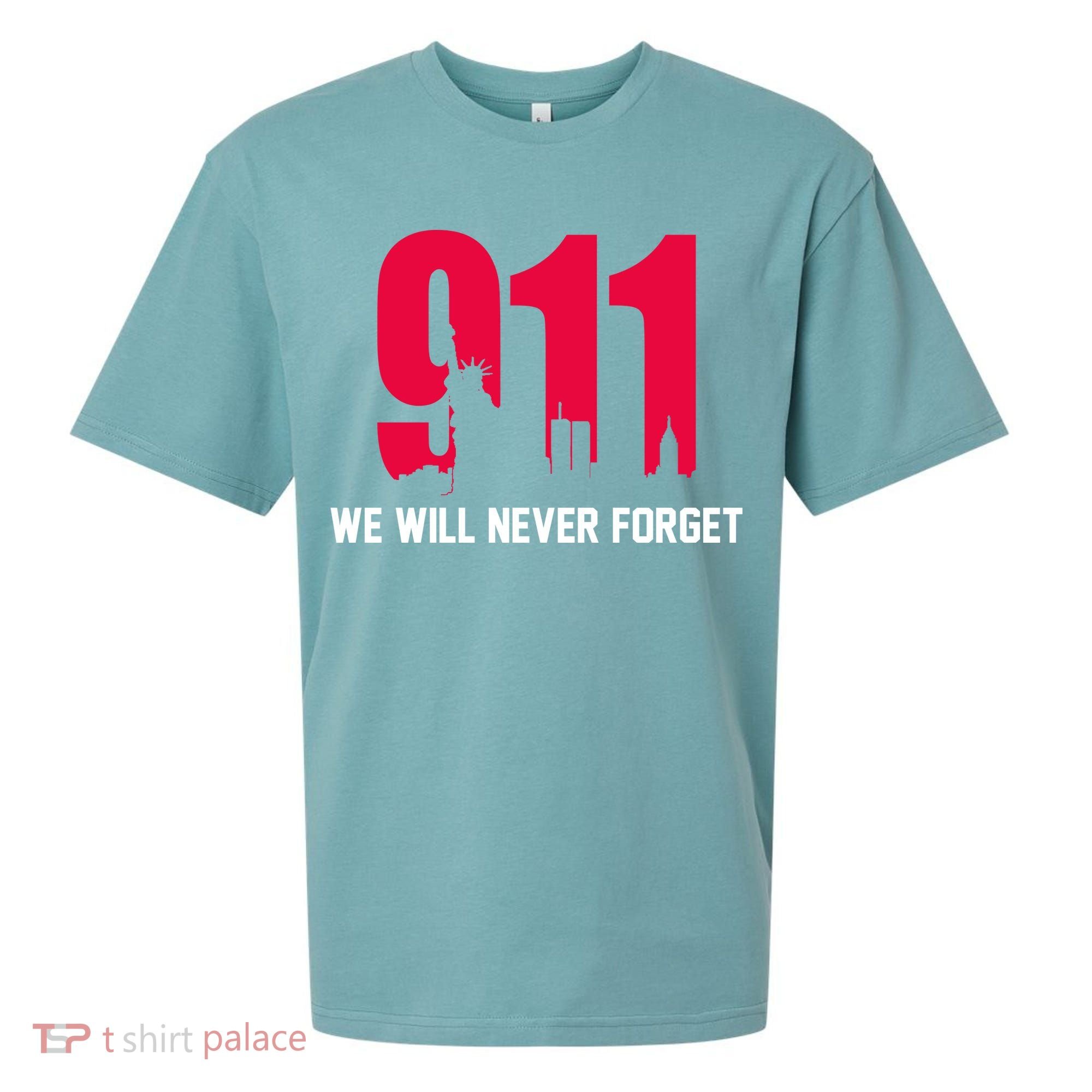 9-11 We Will Never Forget Sueded Cloud Jersey T-Shirt