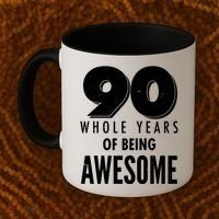 90 Whole Years of Being Awesome Birthday Coffee Mug thumb 2