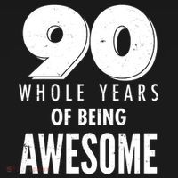 90 Whole Years of Being Awesome Birthday Women's Hoodie thumb 2