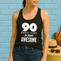 90 Whole Years of Being Awesome Birthday Women's Tank Top thumb 2