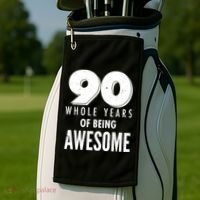 90 Whole Years of Being Awesome Birthday Golf Towel thumb 2