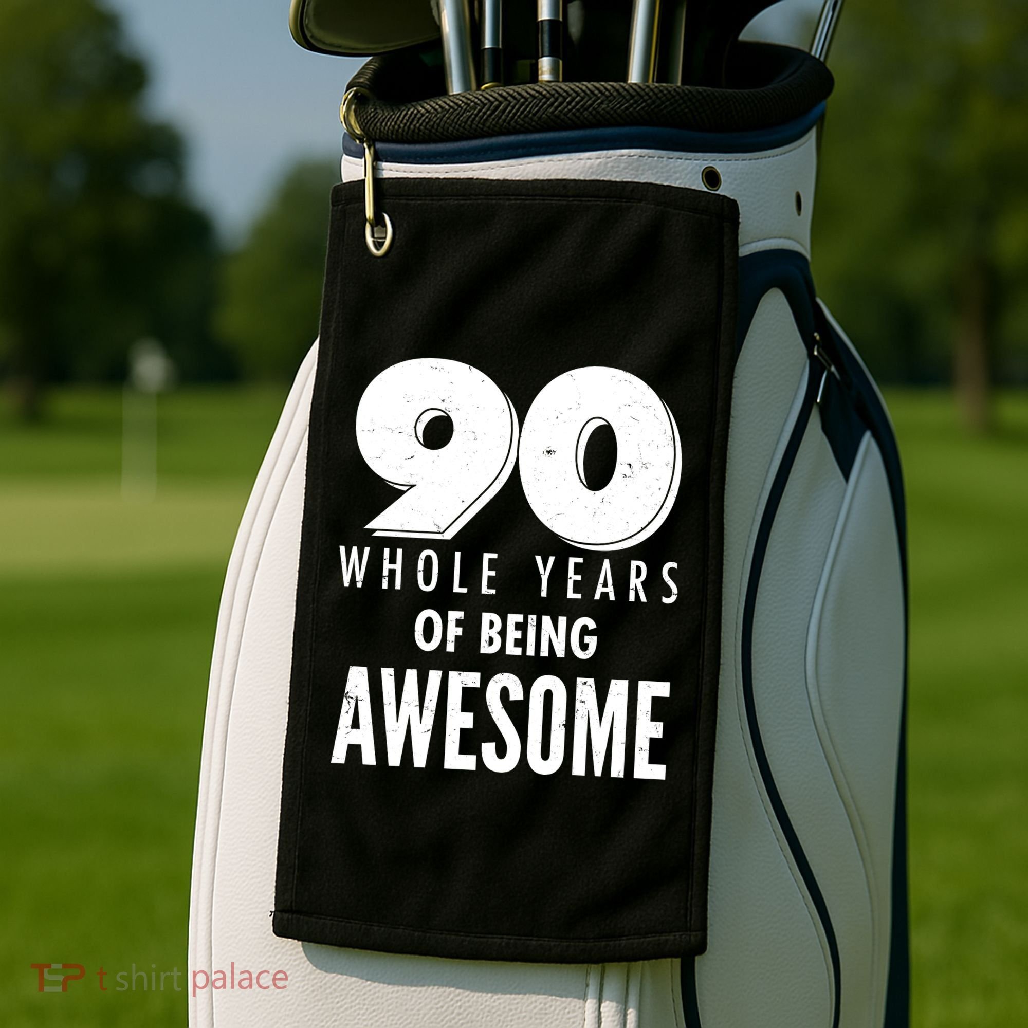 90 Whole Years of Being Awesome Birthday Golf Towel