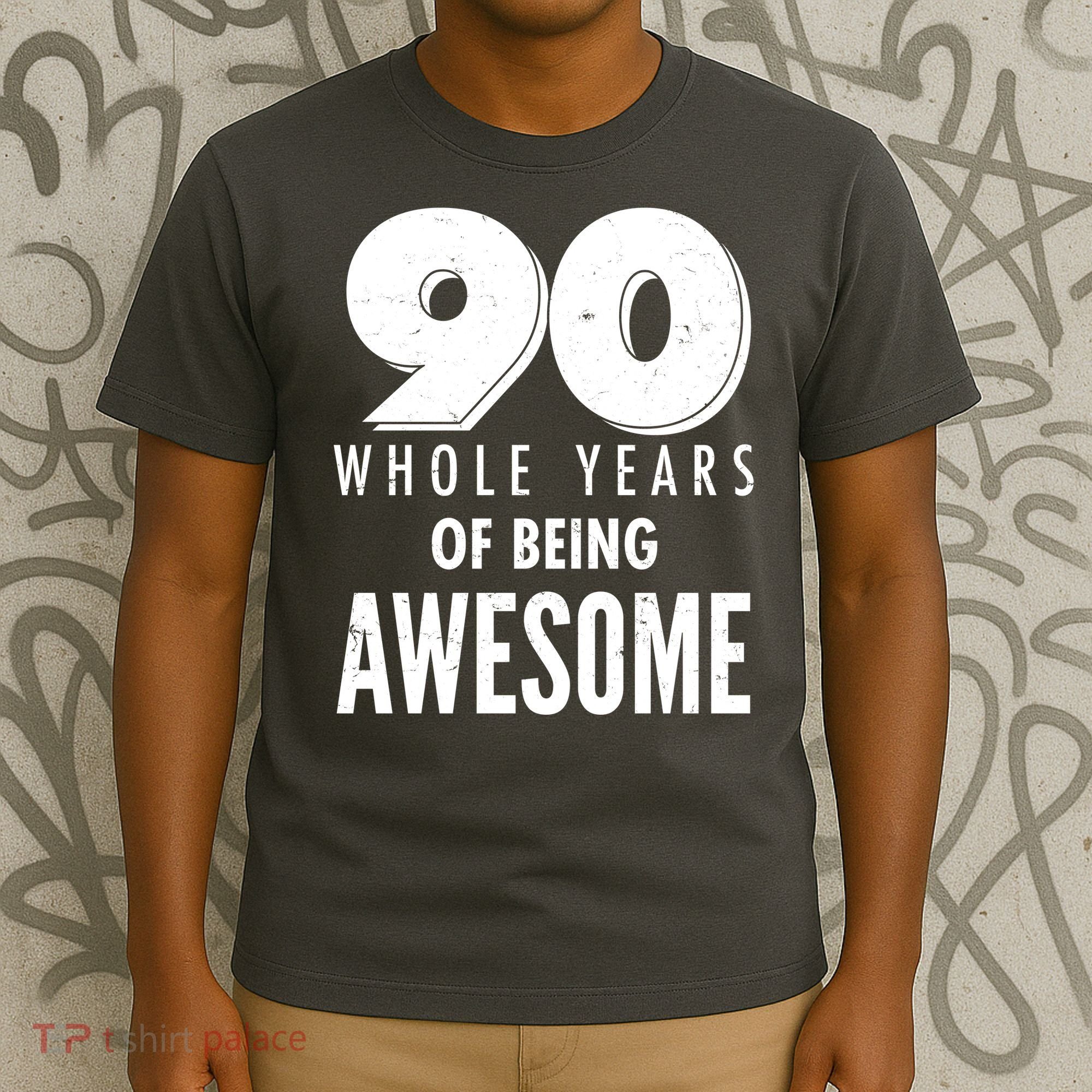 90 Whole Years of Being Awesome Birthday T-Shirt