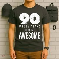 90 Whole Years of Being Awesome Birthday T-Shirt thumb 6