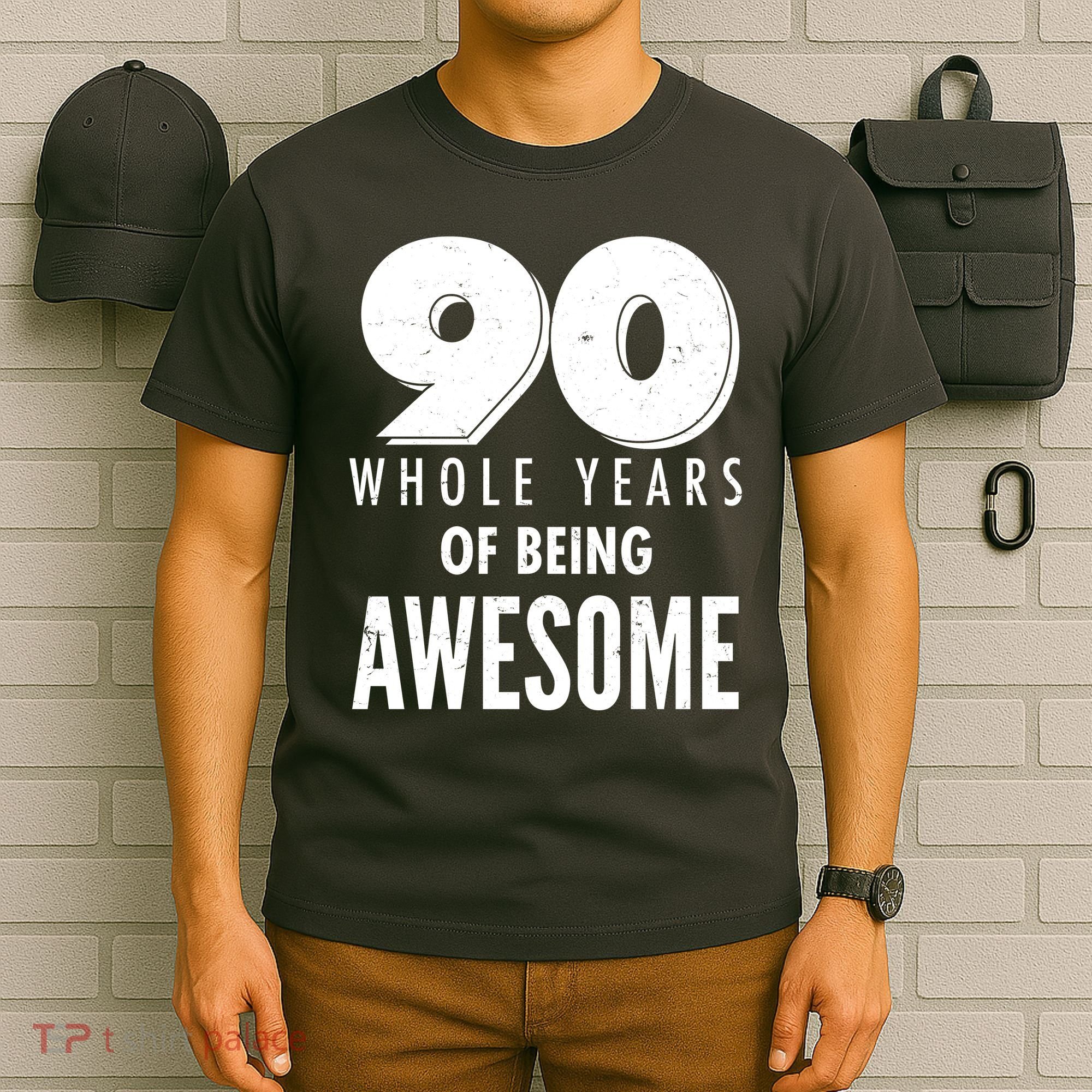 90 Whole Years of Being Awesome Birthday T-Shirt