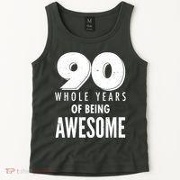 90 Whole Years of Being Awesome Birthday Tank Top thumb 2