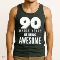 90 Whole Years of Being Awesome Birthday Tank Top thumb 3