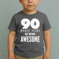 90 Whole Years of Being Awesome Birthday Toddler T-Shirt thumb 2