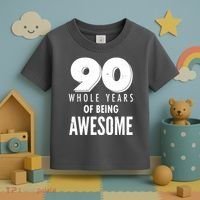 90 Whole Years of Being Awesome Birthday Toddler T-Shirt thumb 3