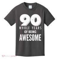 90 Whole Years of Being Awesome Birthday Kids T-Shirt thumb 0