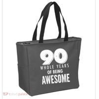 90 Whole Years of Being Awesome Birthday Tote Bag thumb 2
