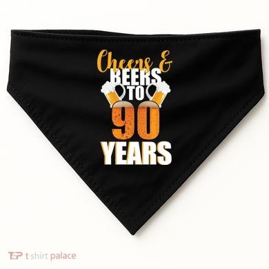 90th Birthday Cheers & Beers To 90 Years USA-Made Doggie Bandana