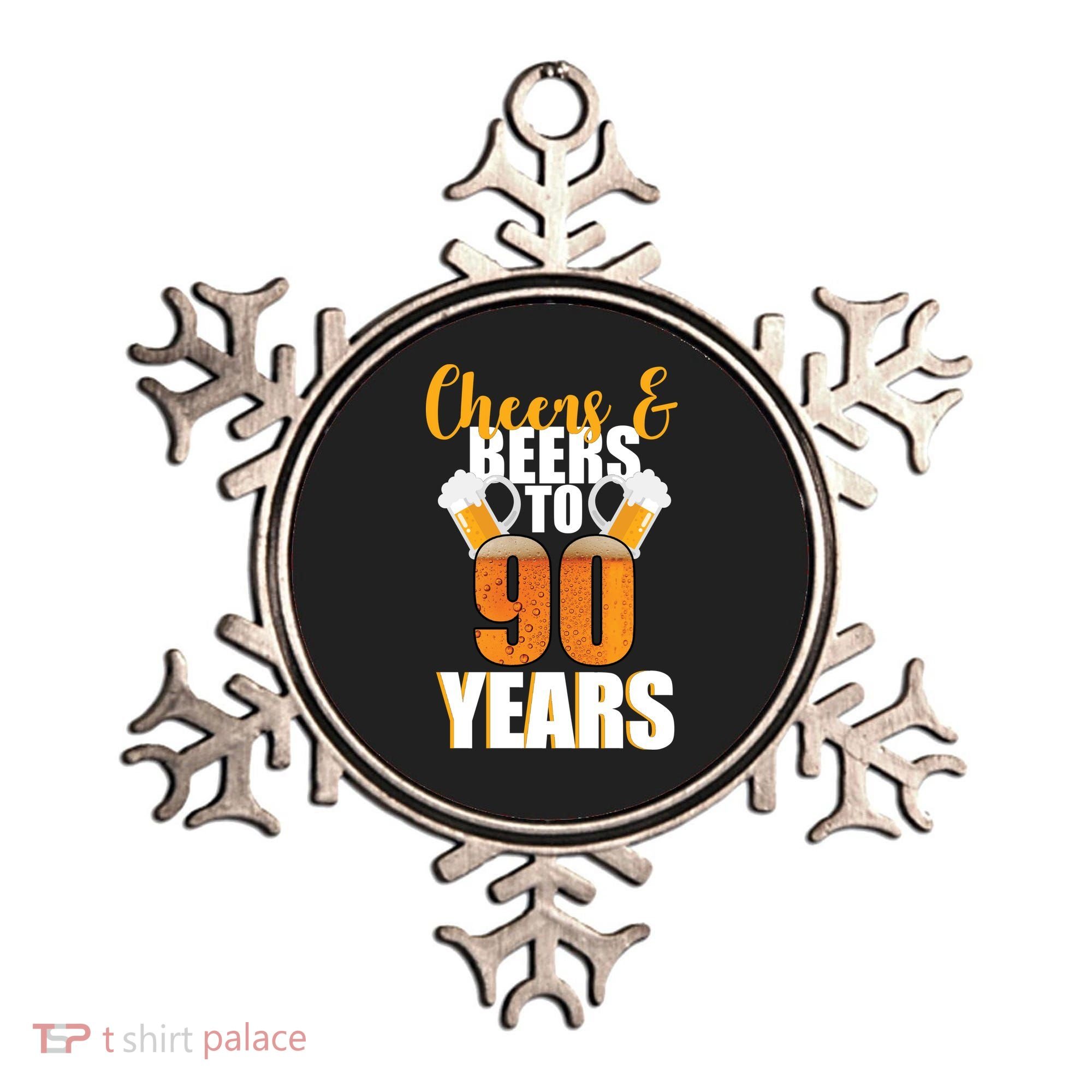 90th Birthday Cheers & Beers To 90 Years Ornament