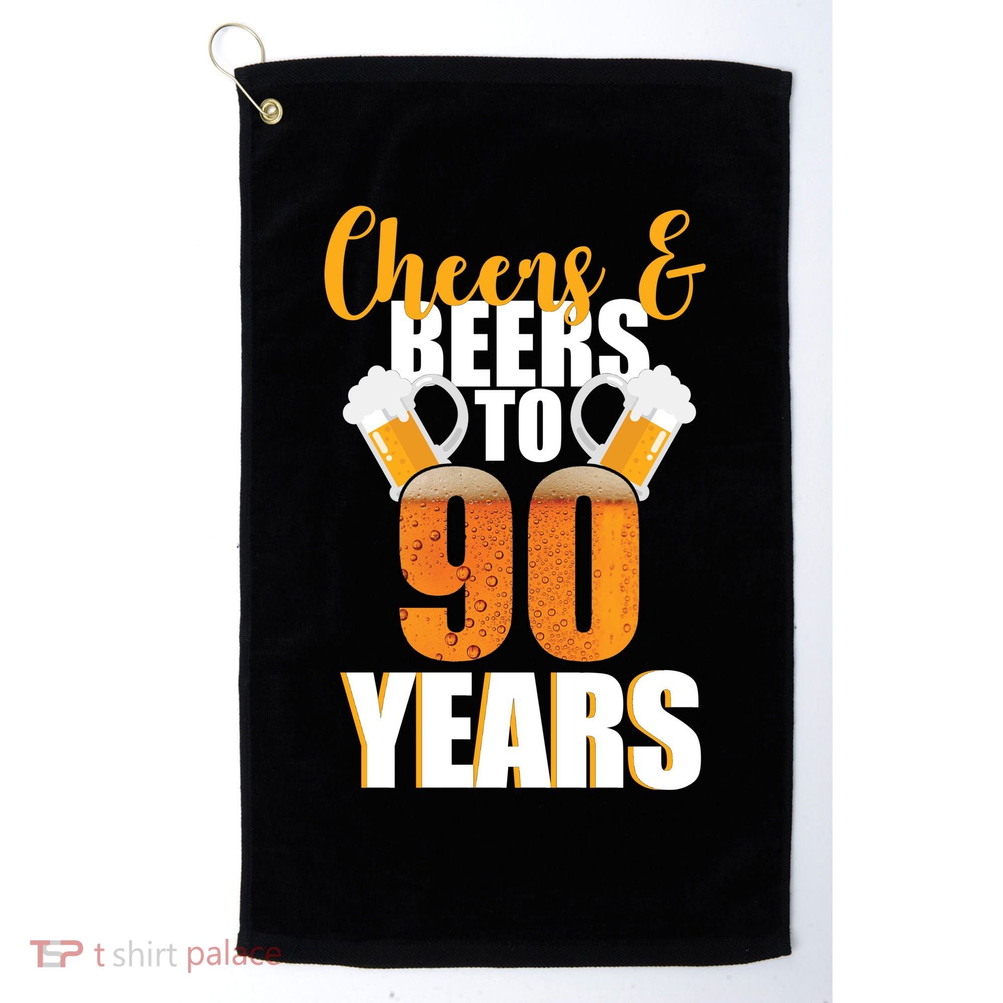 90th Birthday Cheers & Beers To 90 Years Golf Towel