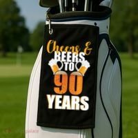 90th Birthday Cheers & Beers To 90 Years Golf Towel thumb 2