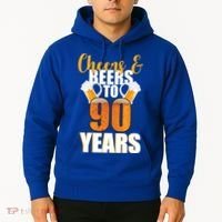 90th Birthday Cheers & Beers To 90 Years Hoodie thumb 2