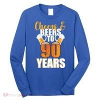 90th Birthday Cheers & Beers To 90 Years Long Sleeve Shirt thumb 0