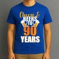 90th Birthday Cheers & Beers To 90 Years T-Shirt thumb 3