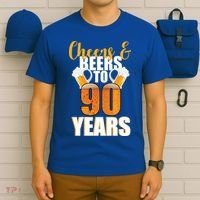 90th Birthday Cheers & Beers To 90 Years T-Shirt thumb 6