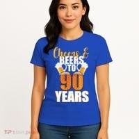 90th Birthday Cheers & Beers To 90 Years Women's T-Shirt thumb 4