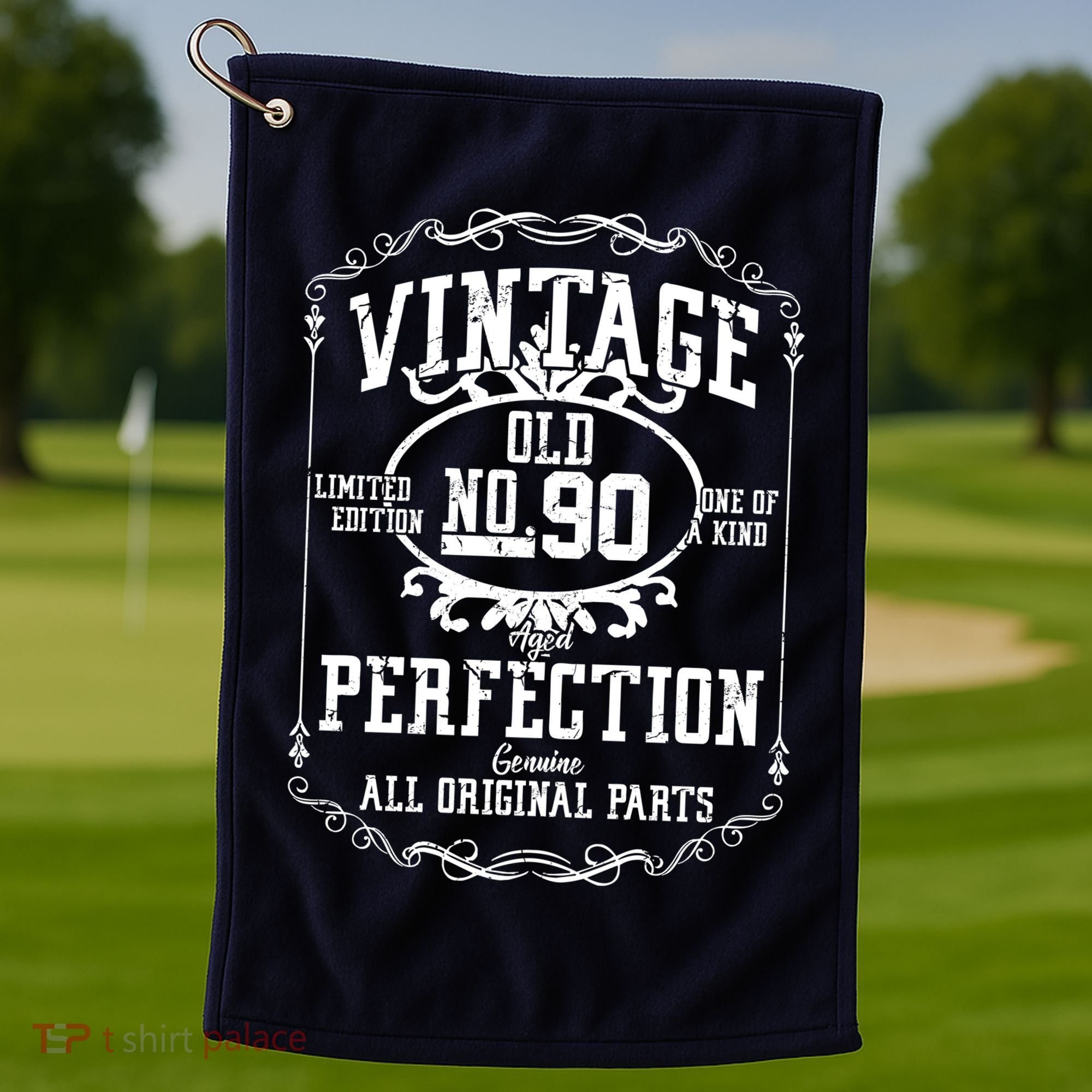 90th Birthday Genuine All Original Parts Golf Towel