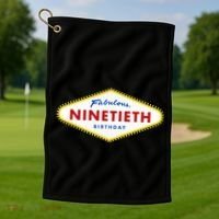 90th Birthday Las Vegas Fabulous Ninetieth  Golf Towel thumb 1