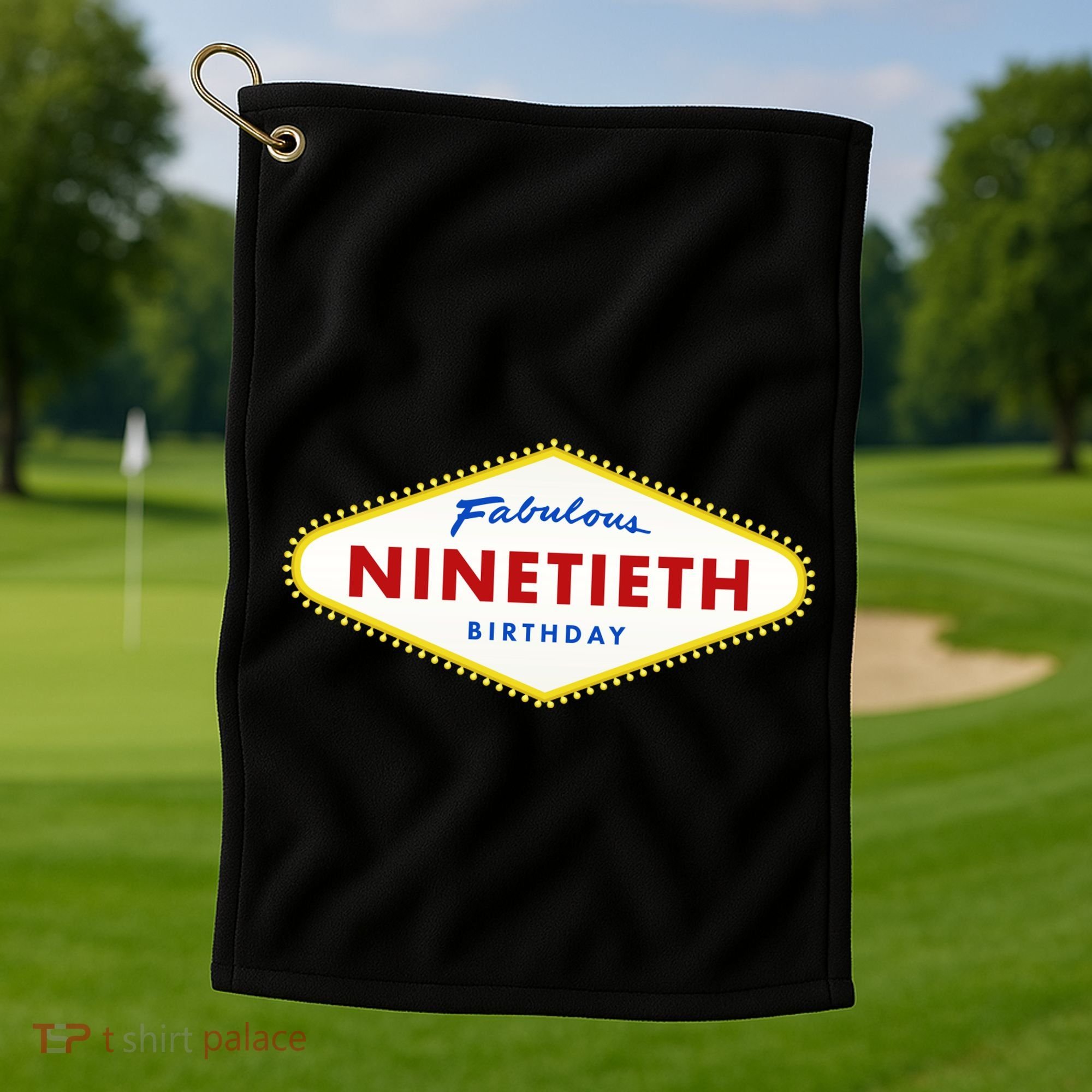 90th Birthday Las Vegas Fabulous Ninetieth  Golf Towel