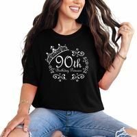 90th Birthday Princess Comfort Colors T-Shirt thumb 0