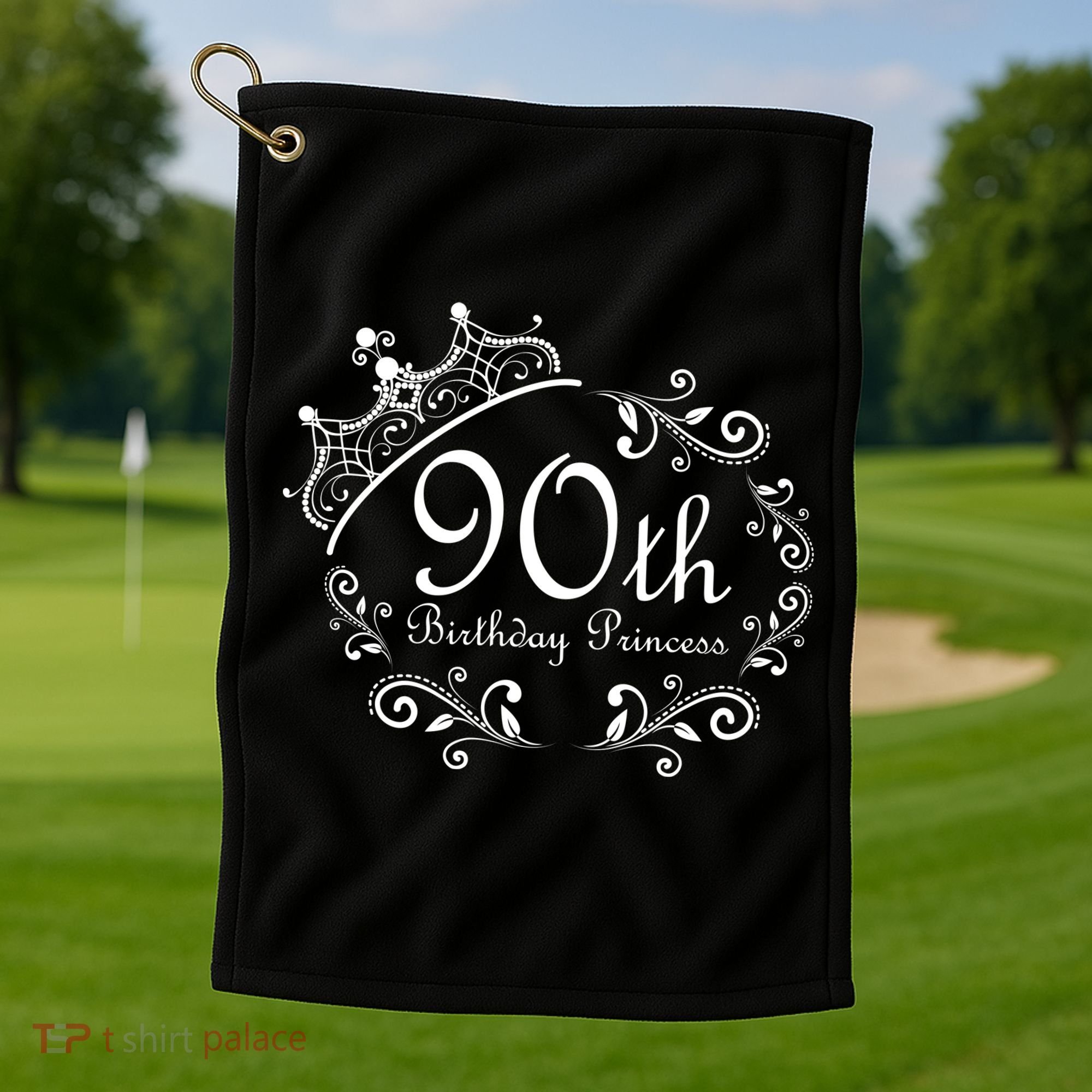 90th Birthday Princess Golf Towel