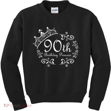 90th Birthday Princess Kids Sweatshirt