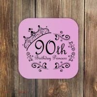 90th Birthday Princess Coaster thumb 0