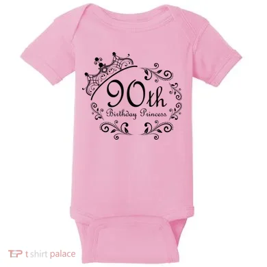 90th Birthday Princess Baby Bodysuit