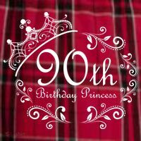90th Birthday Princess Men's Flannel Plaid Pajama Pants thumb 2