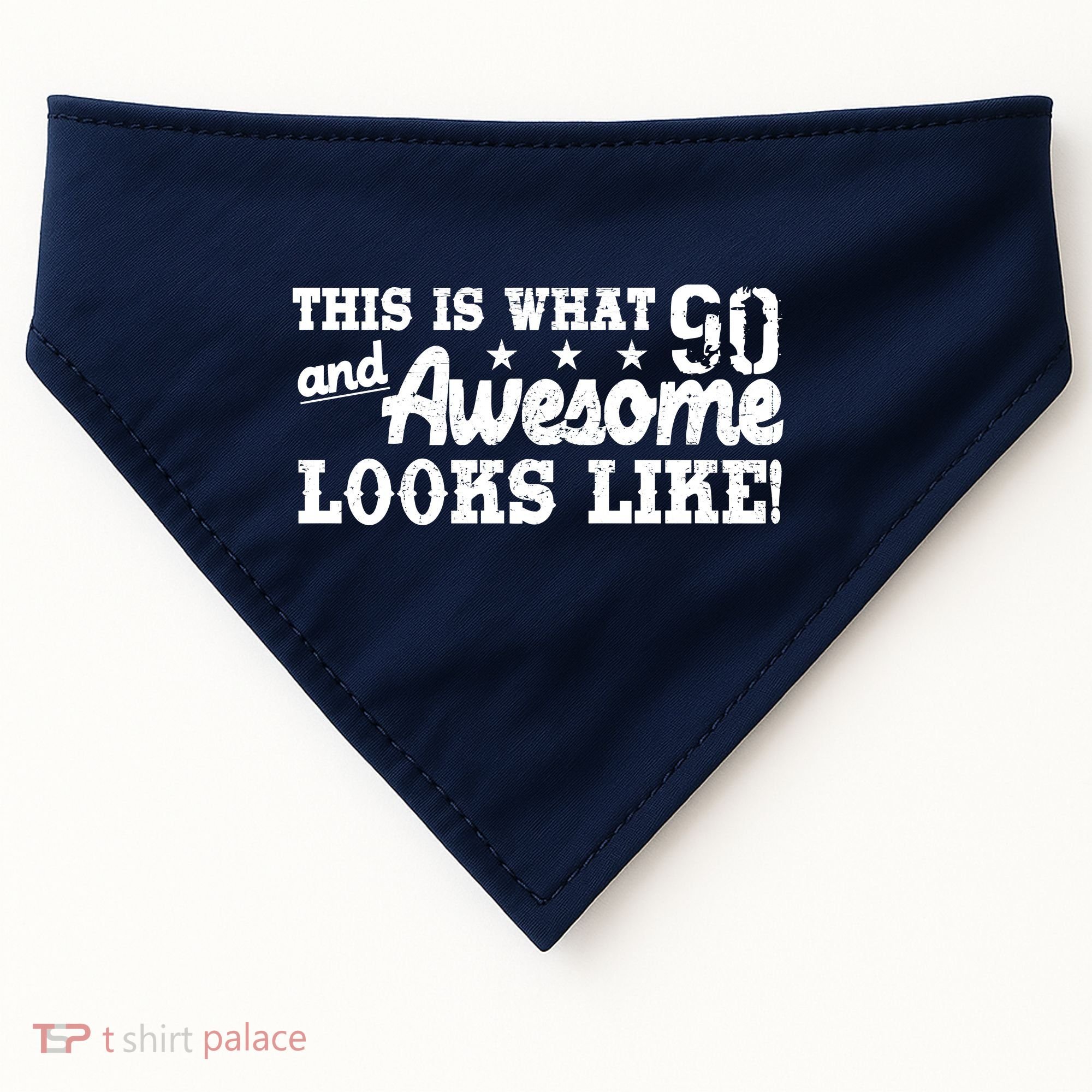 90th Birthday This Is What Awesome Looks Like  USA-Made Doggie Bandana