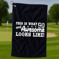 90th Birthday This Is What Awesome Looks Like  Golf Towel thumb 1
