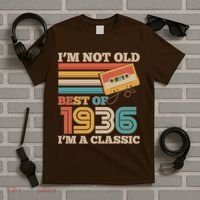 90th 1936 Birthday Retro I'm Not Old I'm A Classic Best Of Cassette Tape  T-Shirt thumb 5