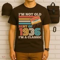 90th 1936 Birthday Retro I'm Not Old I'm A Classic Best Of Cassette Tape  T-Shirt thumb 6