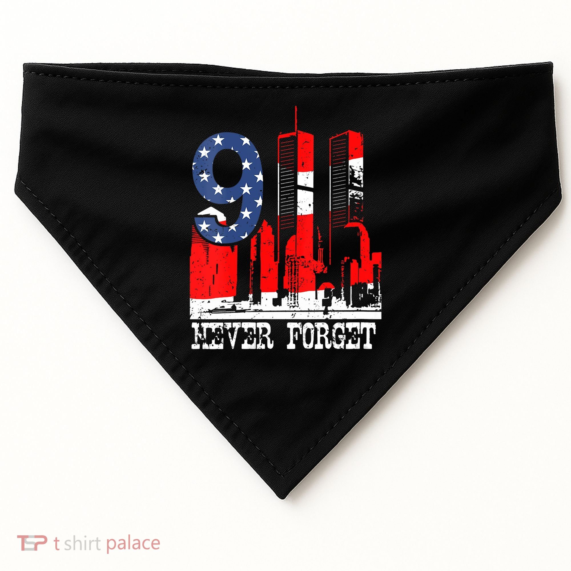 9/ 11 Never Forget Patriot Day USA-Made Doggie Bandana