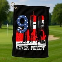 9/ 11 Never Forget Patriot Day Golf Towel thumb 1