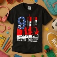 9/ 11 Never Forget Patriot Day Kids T-Shirt thumb 3